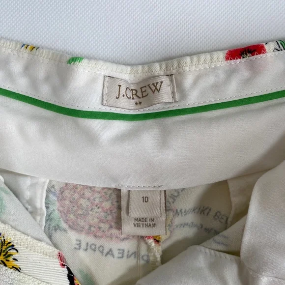 J.crew factory size 10 off white Hawaiian print chino shorts 100% cotton - Picture 8 of 10